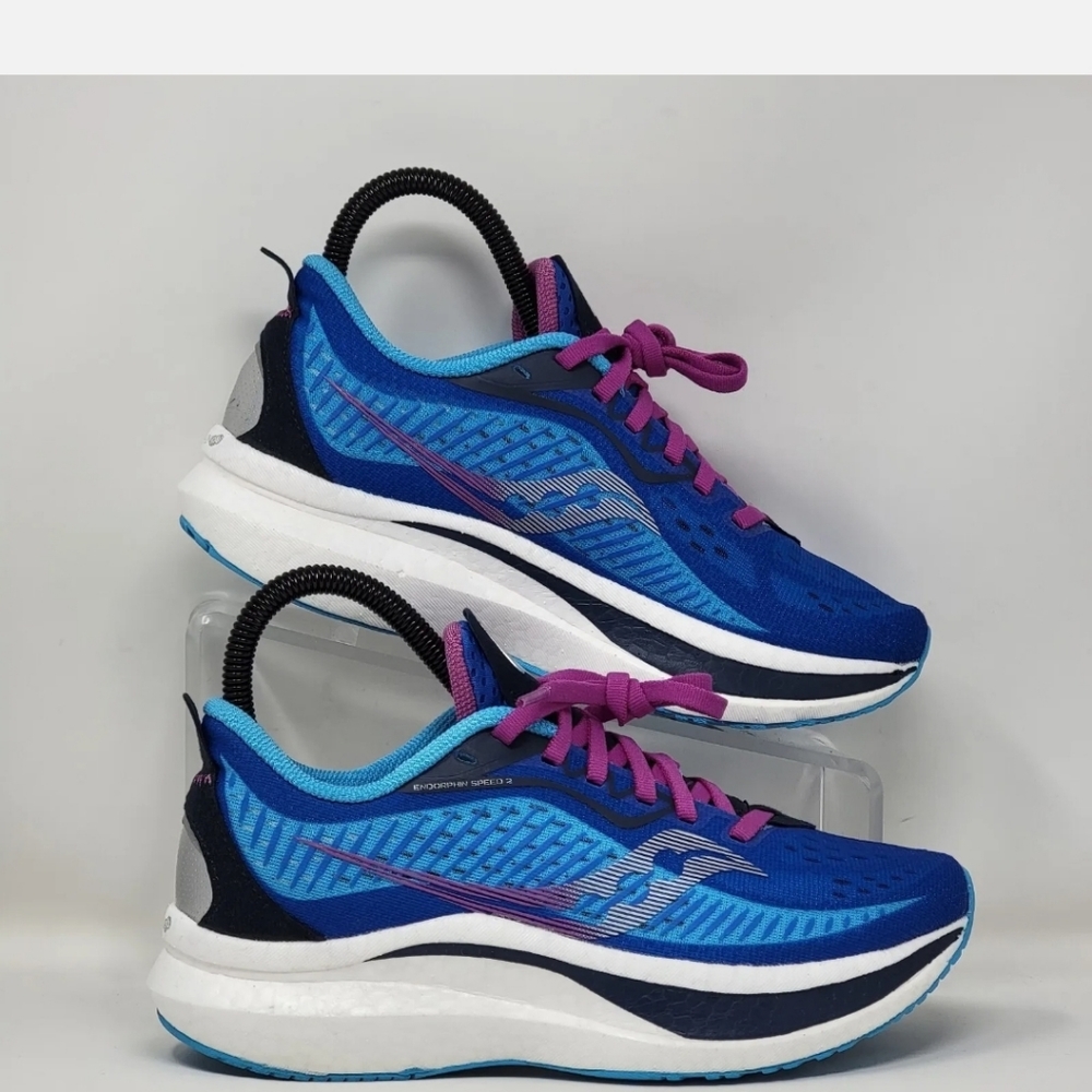 Saucony Endorphin Speed 2 Womens Sz 6 Royal/Blaze S10688-30 Athletic Shoes New - Picture 7 of 15